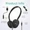 Venturex Stereo Kids Learning Phone & Computer Headphone, 3.5mm & USB-A Adapter, Black, 50PK K22 - alternate 5