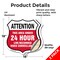 Signmission 24 Hour Surveillance Shield Sign Attenti, 18 inch X 18 inch, Vinyl Decal, 2PK SHI-D-2PACK-18-353 - alternate 5