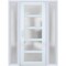 Vdomdoors Front Exterior Prehung FiberGlass Door Frosted Glass / Manux 8002 White Silk / 2 Sidelight Exterior MANUX8002EXD-WS-W14+36+14 x H80-RH - alternate 3