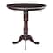 International Concepts Round 36 in Rd Top Pedestal Table, 12 in Leaf, 40.9 inH, Bar Height, Rich Mocha, 36 W, 48 L, Wood K15-36RXT-6B-2 - alternate 3