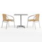 Flash Furniture Square Table Set, Aluminum, Plastic, Rattan, Stainless Steel, Grey TLH-ALUM-28SQ-020BGECHR2-GG - alternate 9