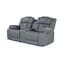 Homeroots 75" Light Gray Faux Leather Power Reclining Loveseat With Storage 561563 - alternate 5