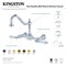 Kingston Brass Two-Handle Wall Mount Bridge Kitchen Faucet, Brushed Brass KS1247WLL - alternate 5