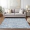 Homeroots 5' X 8' Blue And Ivory Abstract Washable Indoor Outdoor Area Rug 588505 - alternate 5