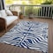 Homeroots 5' X 8' Navy Blue And Ivory Animal Print Washable Indoor Outdoor Area Rug 600631 - alternate 7