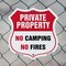 Signmission Private Property Shield Sign No Camping, 6 Inch X 6 Inch, Plastic Sign SHI-P-6-441 - alternate 3