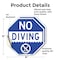 Signmission No Diving, 4 inch X 4 inch, Vinyl Decal, 2PK OC-D-2PACK-4-130 - alternate 3