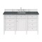 James Martin Vanities Brittany 60'' S Vanity, Bright White w/ Parisien Bleu Silestone Top w/FreePower Wireless Charger 655-V60S-BW-FPBL - alternate 1