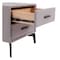 Homeroots 20" Gray and Black Fabric Wood and Steel End Table With Two Drawers 556561 - alternate 5
