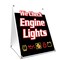Signmission We Check Engine Lights, 24 Inch x 18 Inch A-frame Yard Sign, Plastic Sign SBC-1824-We Check Engine Lights - alternate 1