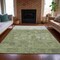 Homeroots 3' X 5' Fern Green And Silver Abstract Washable Indoor Outdoor Area Rug 632071 - alternate 5
