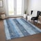 Homeroots 10' X 14' Blue And Gray Striped Washable Indoor Outdoor Area Rug 617841 - alternate 3