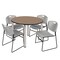 Regency Round Kee Breakroom Table W/ 4 Zeng Stack Chairs, 42 in W, 42 in L, Noble Oak TB42RNDNOBPCM44GY - alternate 1