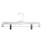 Nahanco 14in White Hi- Impact Plastic Heavy Weight Skirt/Pant Hanger w/ Long Hook and Chrome Clips., 100PK 1600RCLH - alternate 1