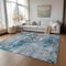 Homeroots 3' X 5' Teal Blue And Navy Blue Abstract Washable Indoor Outdoor Area Rug 581773 - alternate 5