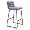 Homeroots Set of Two 30" Gray And Black Fabric And Steel Bar Height Bar Chairs 555744 - alternate 7