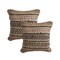 Homeroots Set of Two 18" Brown and Dark Green Striped Cotton Blend Throw Pillows with Texture, 2PK 554585 - alternate 2