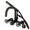 Kingston Brass Three-Handle 2-Hole Adjustable Wall Mount Clawfoot Tub Faucet with Knurled Handle and Hand Shower AE8455RKX - alternate 1