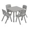 Flash Furniture 5 PC Plastic Activity Table and 4 Chairs Set, 10.5 in Seat Height-Soft Gray YU-YCX-0023-2-SQR-TBL-SFTGY-E-GG - alternate 8