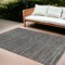 Homeroots 9' X 12' Brown and Ivory Striped Stain Resistant Indoor Outdoor Area Rug 531670 - alternate 1