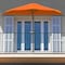 Pure Garden 9ft Half Umbrella with Base, Terracotta 50-LG1054B - alternate 6