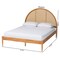 Baxton Studio Wrenley Japandi Oak Brown Wood Queen Bed with Antique Rattan 257-14097-ZORO - alternate 6