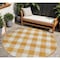 Homeroots 8' Orange And Beige Round Plaid Washable Indoor Outdoor Area Rug 595417 - alternate 1