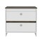 Homeroots 22" White Wood Two Drawer Nightstand 543672 - alternate 1