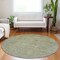 Homeroots 8' Artichoke Green And Gray Round Oriental Washable Indoor Outdoor Area Rug 604703 - alternate 6