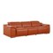 Homeroots 107" Camel Italian Leather Reclining Metal USB Sofa 720278 - alternate 6