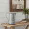 Homeroots 8" Gray And White Striped Metal Tapered Jug Vase 608593 - alternate 4