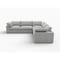 Homeroots Light Gray Linen Blend Modular L Shaped Five Piece Corner Sectional 716923 - alternate 1