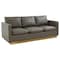 Leisuremod Nervo Upholstered Leather Sofa with Gold Frame, Grey NS83GR-L - alternate 1