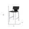 Homeroots Set of Two 25" Black and Silver Faux Leather and Metal Low Back Counter Height Bar Chairs, 2PK 555051 - alternate 5