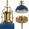 Jonathan Y Homer 13" 1-Light Modern Industrial Metal LED Dome Pendant, Navy/Brass Gold JYL9536G - alternate 5