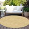 Homeroots 8' Gold And Ivory Round Geometric Washable Indoor Outdoor Area Rug 602373 - alternate 7