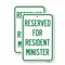 Signmission Reserved for Resident Minister, 18'' X 24'' 2 Signs, Heavy Gauge Aluminum, 2PK A-1824-2PACK-23176 - alternate 1