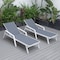 Leisuremod Marlin Patio Chaise Lounge Chair with Armrests in White Aluminum Frame, Dark Grey, 2PK MLAW-77DGR2 - alternate 6