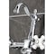 Kingston Brass Two-Handle Wall Mount Bridge Kitchen Faucet with Brass Sprayer, Polished Chrome KS2441PXBS - alternate 4