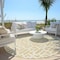 Homeroots 8' Wheat And Ivory Round Geometric Washable Indoor Outdoor Area Rug 594889 - alternate 6