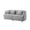 Homeroots Modern 68in Light Gray Curved Back Quilted Loveseat 480893 - alternate 5
