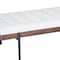 Homeroots 72in Ivory Brown And Black Tufted Cotton Wood And Metal Cushioned Bench With Pillow 489313 - alternate 4