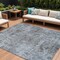 Homeroots 8' X 10' Blue And Taupe Abstract Washable Indoor Outdoor Area Rug 630528 - alternate 1