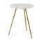 Homeroots 18" White and Gold Stone and Metal Tray Table 605373 - alternate 1