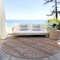 Homeroots 8' Coral And Black Round Striped Washable Indoor Outdoor Area Rug 605767 - alternate 5