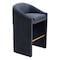Homeroots 30" Gray And Gold Velvet And Steel Low Back Bar Height Bar Chair 555697 - alternate 6