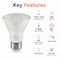 Euri Lighting PAR20 LED Bulbs, 5.5W, 500 lm, 50W Eq., 2700K, E26, Dimmable, CEC/JA8/UL, 2PK EP20-5.5W5020cec-2 - alternate 1
