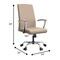 Leisuremod Evander Faux Leather Swivel Office Chair, Aluminum Frame, Tilt Control EO20LGRL - alternate 6