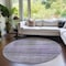 Homeroots 8' Purple Lavender And Gray Round Striped Washable Indoor Outdoor Area Rug 588066 - alternate 4