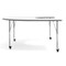 Flash Furniture Commercial Adjustable Height Horseshoe Activity Table with Locking Casters-White XU-A6066-HRSE-WHT-T-A-CAS-GG - alternate 4